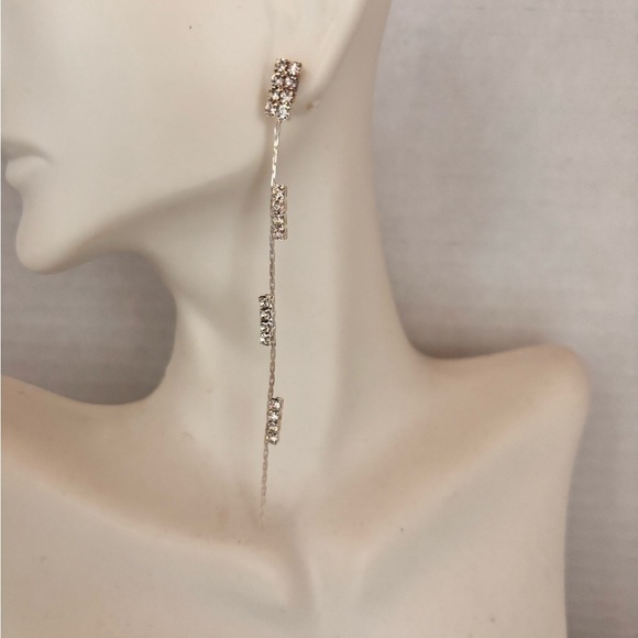 Lot dangling rhinestone glass earrings - Picture 5 of 13